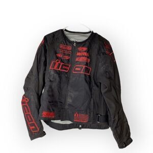 Icon Stage 2 Merc Motorcycle Jacket Size Large black Size Large